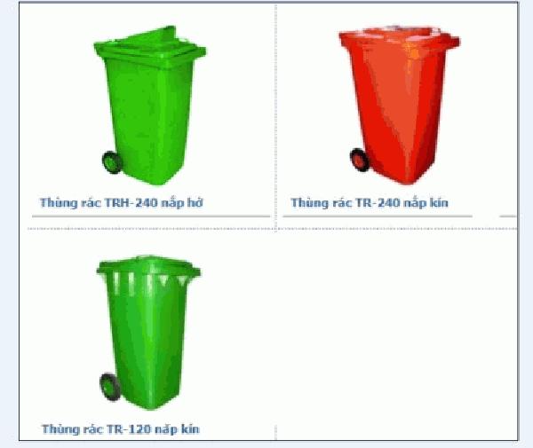 Thùng rác nhựa HDPE loại 120 lít và 240 lít tại TP.HCM